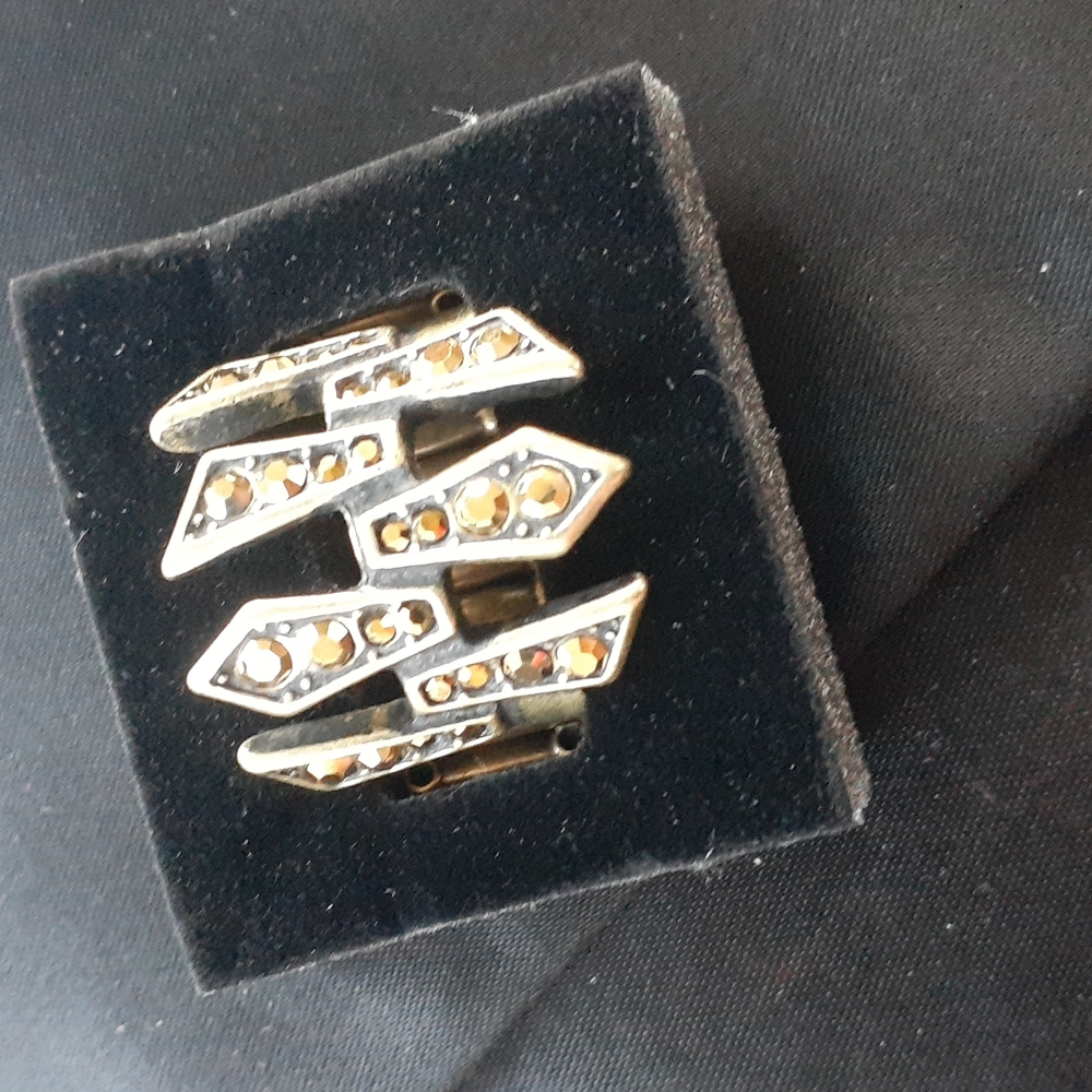 Juxtaposed Jewels Brass Ring